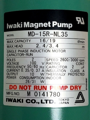 PUMPEN-VERSAMMLUNG FUJI-GRENZE-370/375 Minilab 133H0287D (PU710-PU711) IWAKI MD-15R NEU fournisseur
